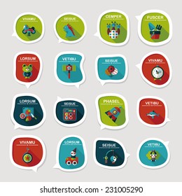 Toy speech bubble banner design flat background set, eps10