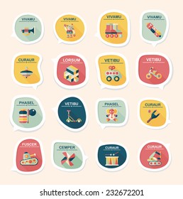 Toy speech bubble banner design flat background set, eps10, dummy text