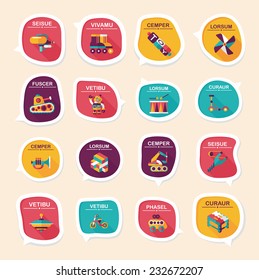 Toy speech bubble banner design flat background set, eps10, dummy text