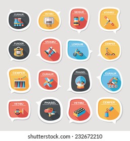 Toy speech bubble banner design flat background set, eps10, dummy text