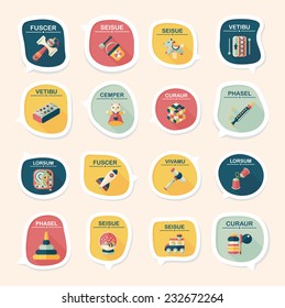 Toy speech bubble banner design flat background set, eps10, dummy text