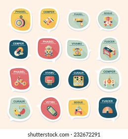 Toy speech bubble banner design flat background set, eps10, dummy text