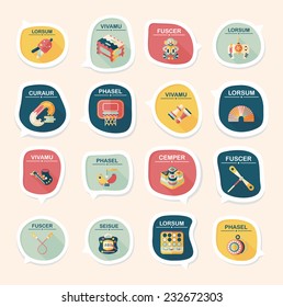Toy speech bubble banner design flat background set, eps10, dummy text