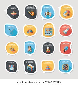 Toy speech bubble banner design flat background set, eps10, dummy text