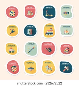 Toy speech bubble banner design flat background set, eps10, dummy text