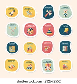 Toy speech bubble banner design flat background set, eps10, dummy text