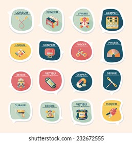 Toy speech bubble banner design flat background set, eps10, dummy text