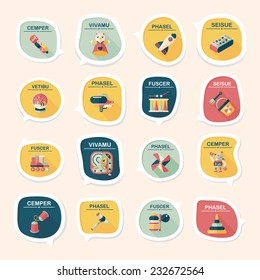 Toy speech bubble banner design flat background set, eps10, dummy text