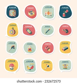 Toy speech bubble banner design flat background set, eps10, dummy text