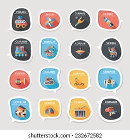 Toy speech bubble banner design flat background set, eps10, dummy text