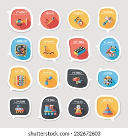 Toy speech bubble banner design flat background set, eps10, dummy text