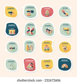 Toy speech bubble banner design flat background set, eps10, dummy text