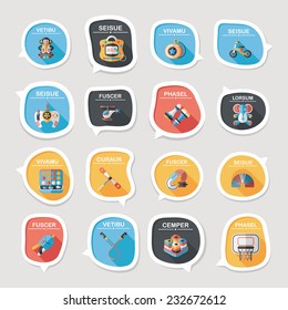 Toy speech bubble banner design flat background set, eps10, dummy text