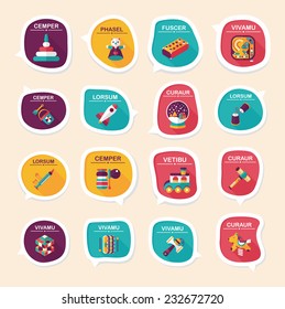 Toy speech bubble banner design flat background set, eps10, dummy text