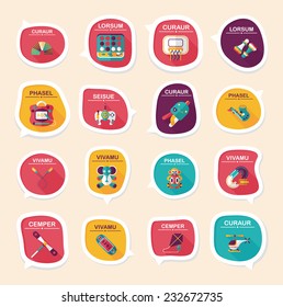 Toy speech bubble banner design flat background set, eps10, dummy text