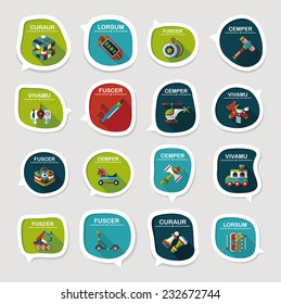 Toy speech bubble banner design flat background set, eps10, dummy text