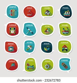 Toy speech bubble banner design flat background set, eps10, dummy text
