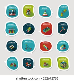Toy speech bubble banner design flat background set, eps10, dummy text
