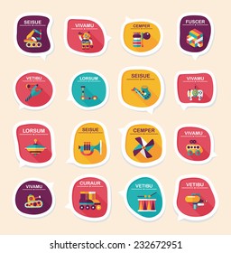 Toy speech bubble banner design flat background set, eps10, dummy text