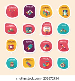 Toy speech bubble banner design flat background set, eps10, dummy text