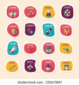 Toy speech bubble banner design flat background set, eps10, dummy text
