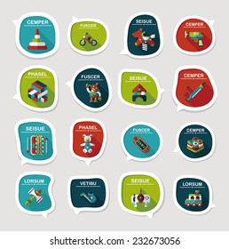 Toy speech bubble banner design flat background set, eps10, dummy text