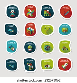 Toy speech bubble banner design flat background set, eps10, dummy text