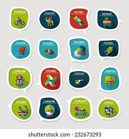 Toy speech bubble banner design flat background set, eps10, dummy text