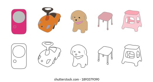 toy, springboards, children's goods vector illustration icon material