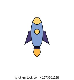 toy startup rocket fill style icon vector illustration design