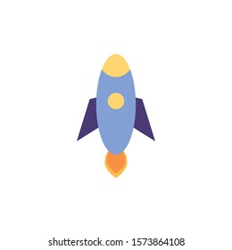 toy startup rocket flat style icon vector illustration design