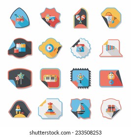 Toy sticker flat banner background set, eps10