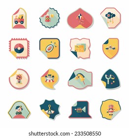 Toy sticker flat banner background set, eps10