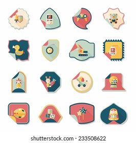 Toy sticker flat banner background set, eps10
