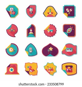 Toy sticker flat banner background set, eps10