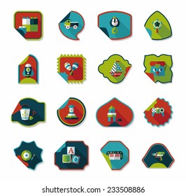 Toy sticker flat banner background set, eps10