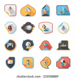 Toy sticker flat banner background set, eps10
