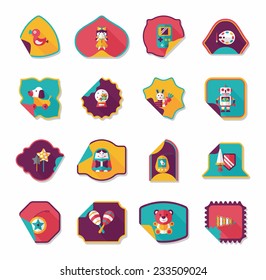 Toy sticker flat banner background set, eps10