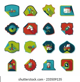 Toy sticker flat banner background set, eps10