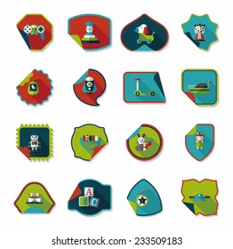Toy sticker flat banner background set, eps10