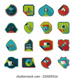 Toy sticker flat banner background set, eps10