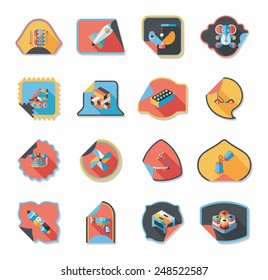 Toy sticker flat banner background set, eps10
