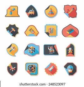 Toy sticker flat banner background set, eps10
