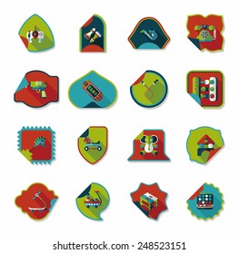 Toy sticker flat banner background set, eps10