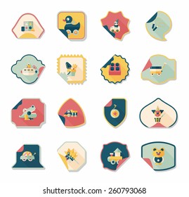 Toy sticker flat banner background set, eps10