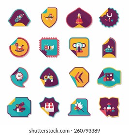Toy sticker flat banner background set, eps10