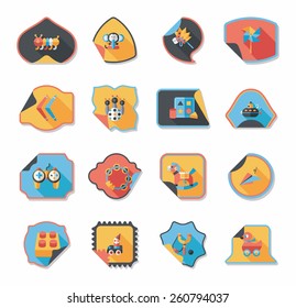 Toy sticker flat banner background set, eps10