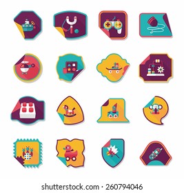 Toy sticker flat banner background set, eps10