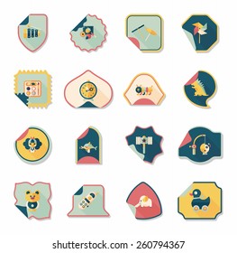 Toy sticker flat banner background set, eps10