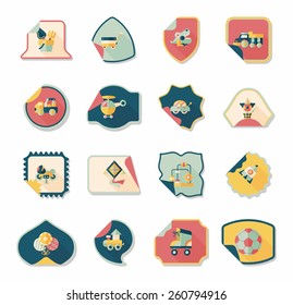 Toy sticker flat banner background set, eps10